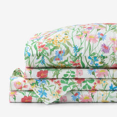 Garden Symphony Classic Cool Cotton Percale Bed Sheet Set - Multi, King