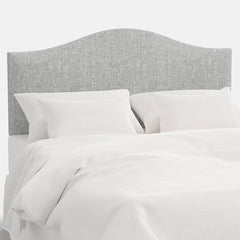 Saddle Textured Linen Headboard - Pumice, Queen