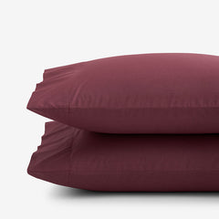 Classic Cool Cotton Percale Pillowcase Set - Plum, Standard