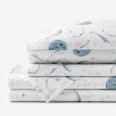 Night Sky Classic Cool Organic Cotton Percale Sheet Set - Blue, Queen