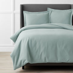 Classic Ultra-Cozy Cotton Velvet Flannel Solid Duvet Cover - Seafoam, Full