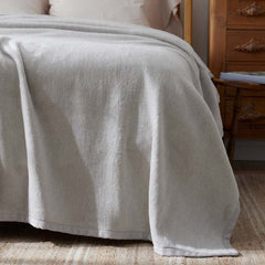 Cotton/Acrylic Fleece Blanket - Silver, King/Cal. King