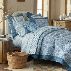 Mona Reversible Quilted Sham - Blue/White, King