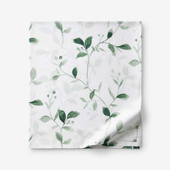 Botanic Meadow Premium Smooth Wrinkle-Free Sateen Flat Bed Sheet - Evergreen, Queen