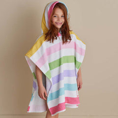 Hooded Poncho - Rainbow Stripe
