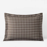 Classic Stripes and Plaids Cool Yarn-Dyed Cotton Percale Sham - Windowpane Brown, King
