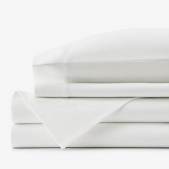 Classic Ultra-Cozy Cotton Velvet Flannel Bed Sheet Set - White, Queen