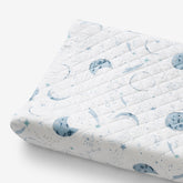 Night Sky Classic Cool Organic Cotton Percale Quilted Changing Pad Cover - Blue