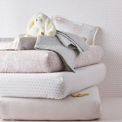 Ditsy Gingham Classic Cool Organic Cotton Percale Fitted Crib Sheet - Pink