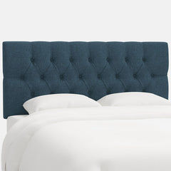 Park Tufted Textured Linen Headboard - Navy, King