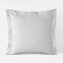 Jacquard Leaf Yarn-Dyed Premium Smooth Supima® Cotton Wrinkle-Free Sateen Sham - Light Gray, Euro