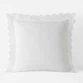 Eyelet Classic Cool Cotton Percale Solid Sham - White, Euro