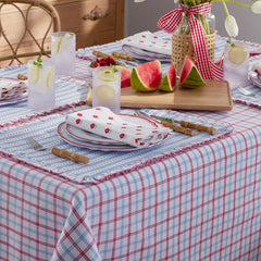 Classic Plaids Yarn-Dyed Tablecloth - Graph Plaid Red, 70 in. x 120 in.