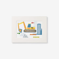 Construction Trucks Wall Art - Yellow
