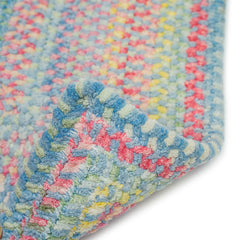 Garden Stripe Reversible Braided Cotton Rug - Blue, 2' x 8' Runner
