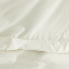 Classic Cool Cotton Percale Bed Duvet Cover - Cream, King/Cal King