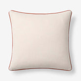 Multicolored with Contrast Piping Decorative Square Pillow Cover - Coral, 20 in. x 20 in.
