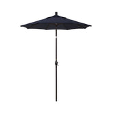 6' Round Outdoor Patio Umbrella, Aluminum with Push Button Tilt - Bronze Finish, Navy