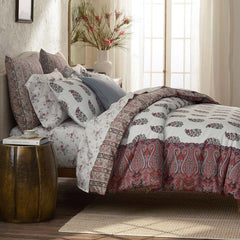 Rupa Premium Smooth Sateen Fitted Bed Sheet - Cream Multi, Twin