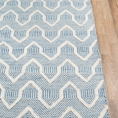 Arrow Stripe Handwoven Wool Rug - Blue, 4' x 6'
