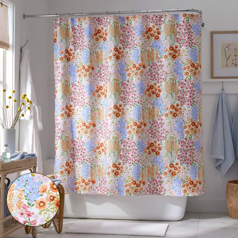 Garden Jubilee Classic Cool Cotton Percale Shower Curtain - Multi