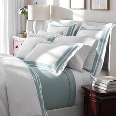 Double Border Premium Smooth Supima® Cotton Wrinkle-Free Sateen Sham - Cloud, Lumbar