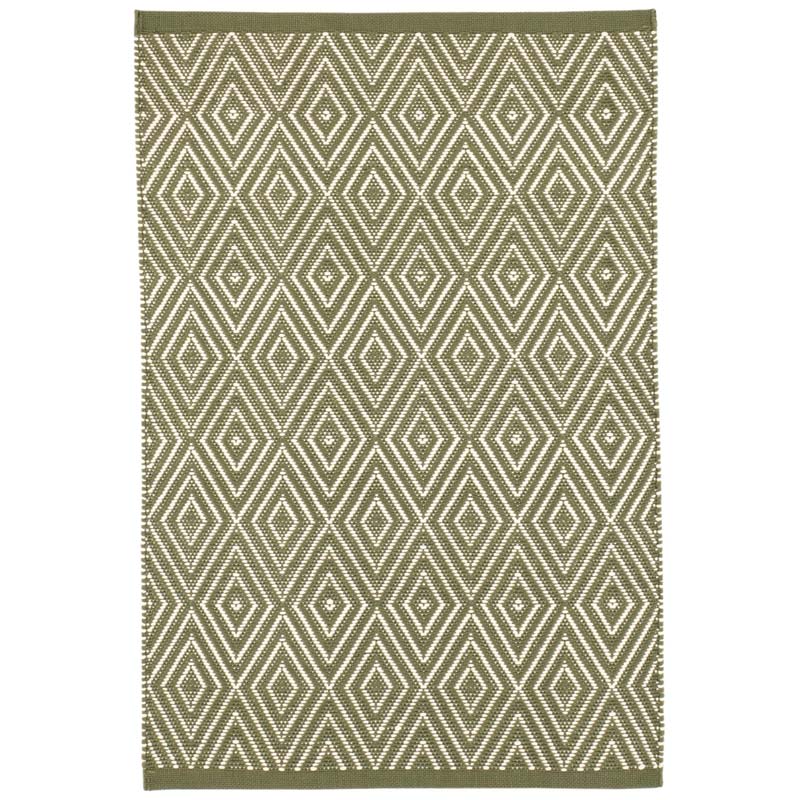 Diamond Handwoven Indoor/Outdoor Rug - Sage, 8' x 10'