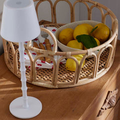 Bamboo Cordless LED Table Lamp - White