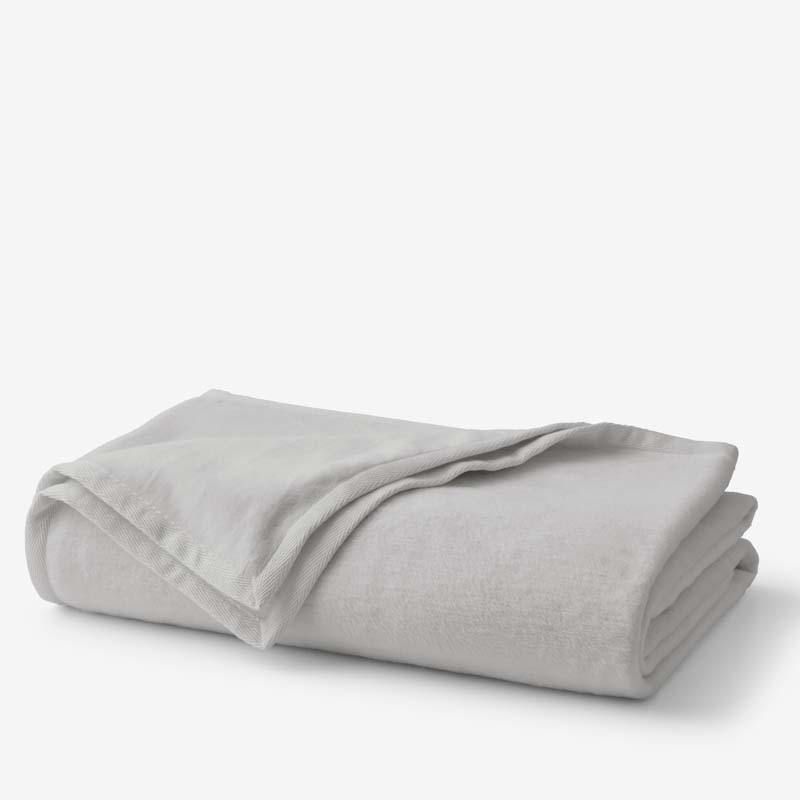 Cotton/Acrylic Fleece Blanket - Silver, Full/Queen