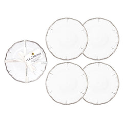 Rustica Antique White Melamine Appetizer Plates, Set of 4 - White