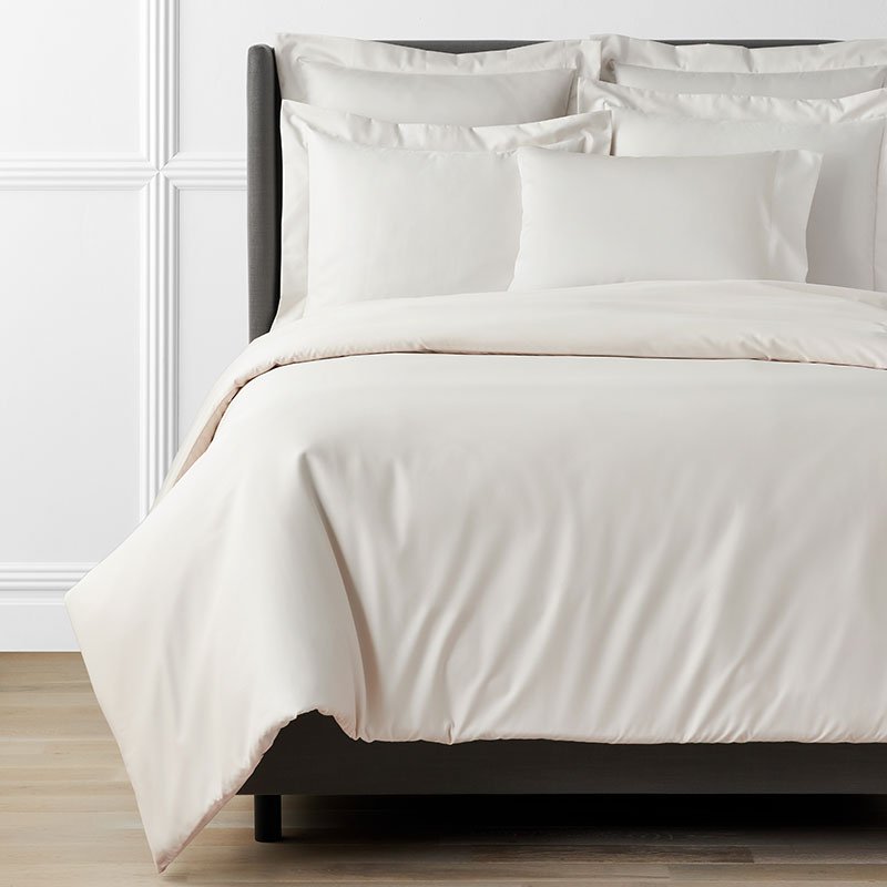 Premium Smooth Supima® Cotton Wrinkle-Free Sateen Duvet Cover - Ivory, Full/Queen