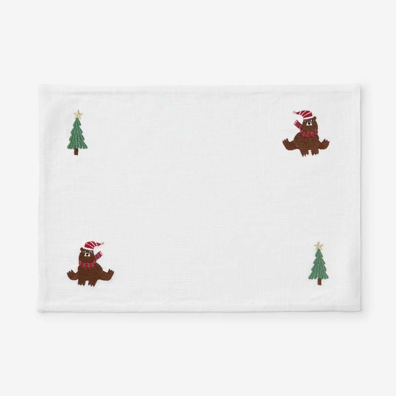 Embroidered Novelty Placemats, Set of 4 - Bear