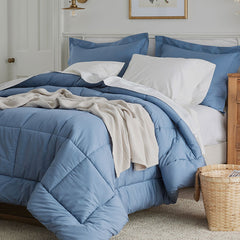 Classic Cool Cotton Percale Comforter - Slate Blue, Full