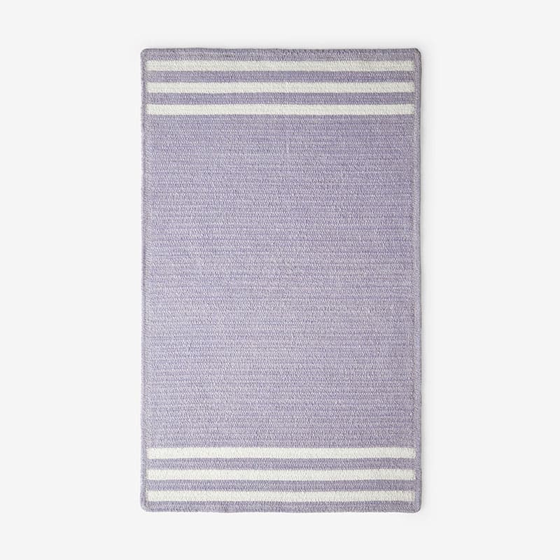 Chenille Border Stripe Handwoven Reversible Rug - Lilac, 3' x 5'