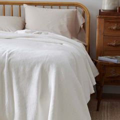 Cotton/Acrylic Fleece Blanket - White, King/Cal. King