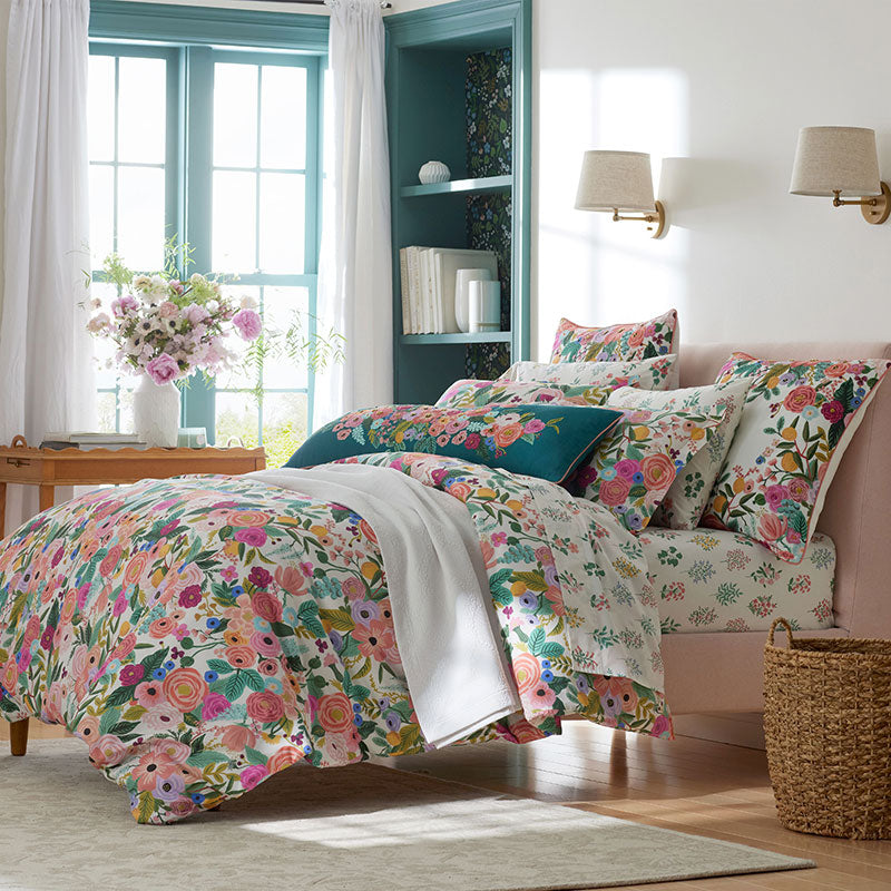 Garden Party Classic Cool Cotton Percale Duvet Cover - Multi, Full/Queen