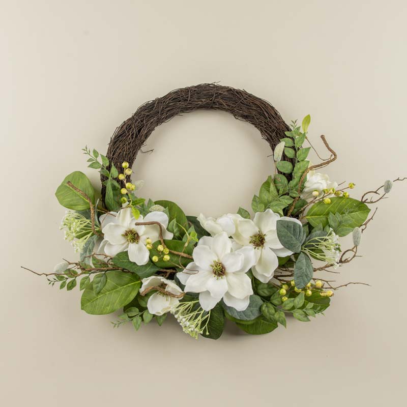 Cream Magnolia & Berry Wreath