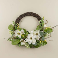 Cream Magnolia & Berry Wreath