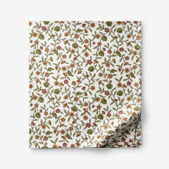 Garden Florals Premium Smooth Wrinkle-Free Sateen Flat Bed Sheet - Cream Multi, King/Cal. King
