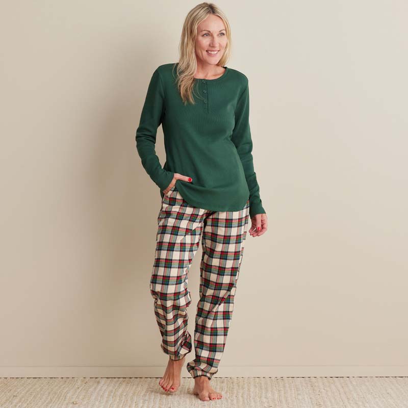 Family Flannel Women's Jogger Pants Pajama Set - Idyllwild, XXL