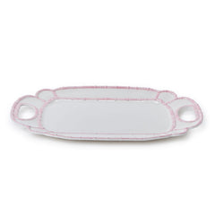Faux Bamboo Border Melamine Platter - Light Pink