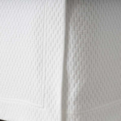 Matelassé 18 in. Bed Skirt - Textured Grid White, King
