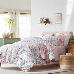 Magical Rainbows Classic Cool Organic Cotton Percale Sham - White Multi, Standard