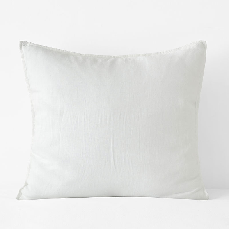 Premium Breathable Washed Linen Solid Sham - White, Euro