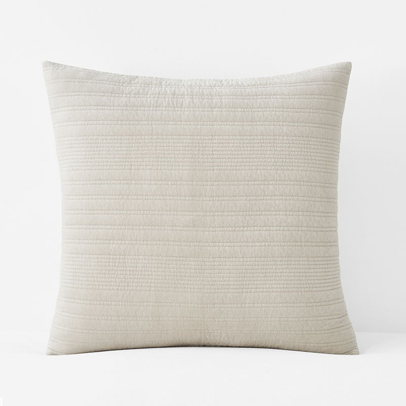 Line Stitch Velvet Quilted Sham - Light Sand, Euro