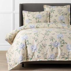 Peony Garden Premium Smooth Wrinkle-Free Sateen Duvet Cover - Beige Tan, King/Cal. King