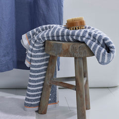 Mélange Stripe Reversible Cotton Hand Towel - Smoke Gray