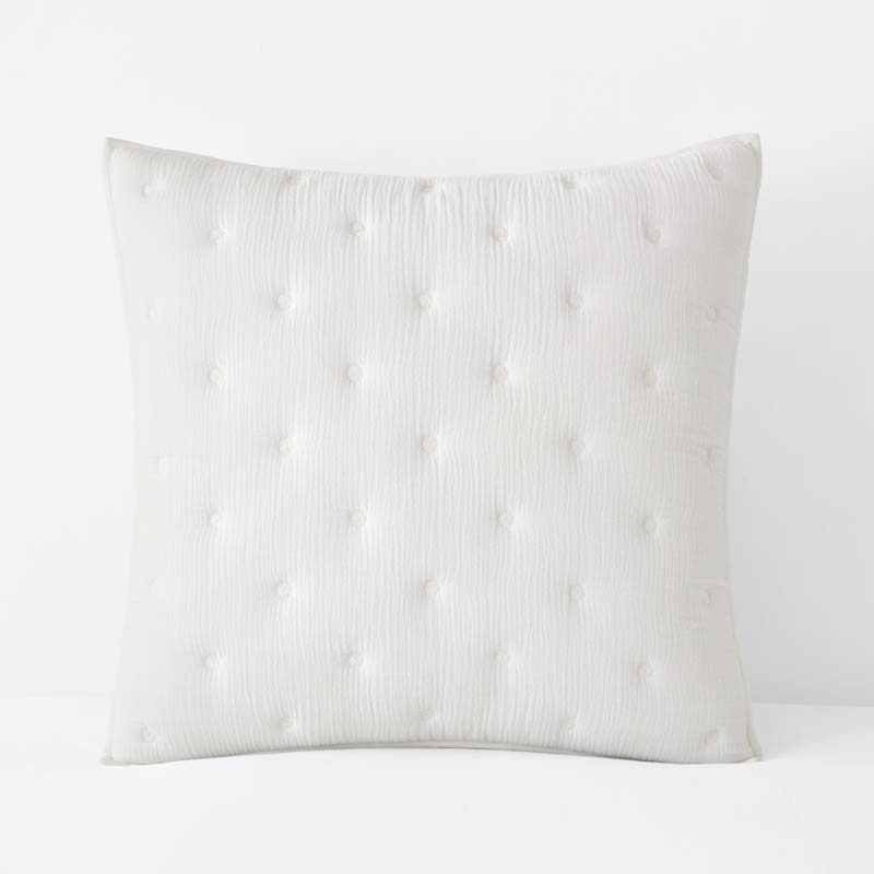 Gauze Deco Quilted Sham - Off White, Euro