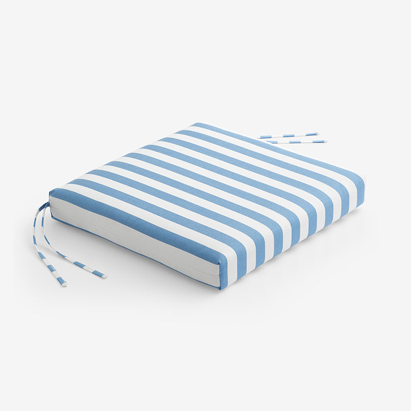 Replacement Knife Edge Chair Cushion - Narrow Stripe Air Blue, 20 in. x 20 in.
