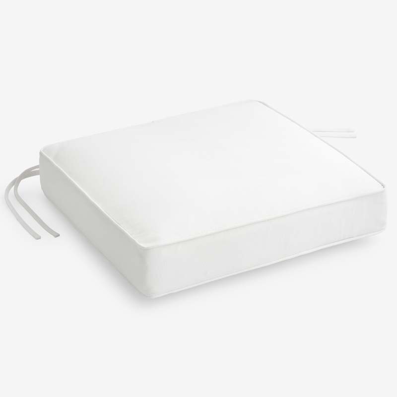 Rain Boxed Edge Replacement Chair Cushion - White, 21 in . x 19 in.